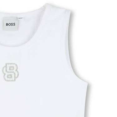 BOSS Playera para niña y adolescente con tirantes blanca
